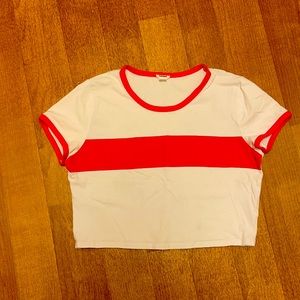 Garage crop top size L white/red